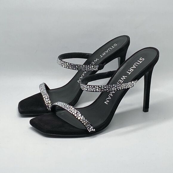 Stuart Weitzman Suede Embellished Sandals size 6.5 - Picture 4 of 11